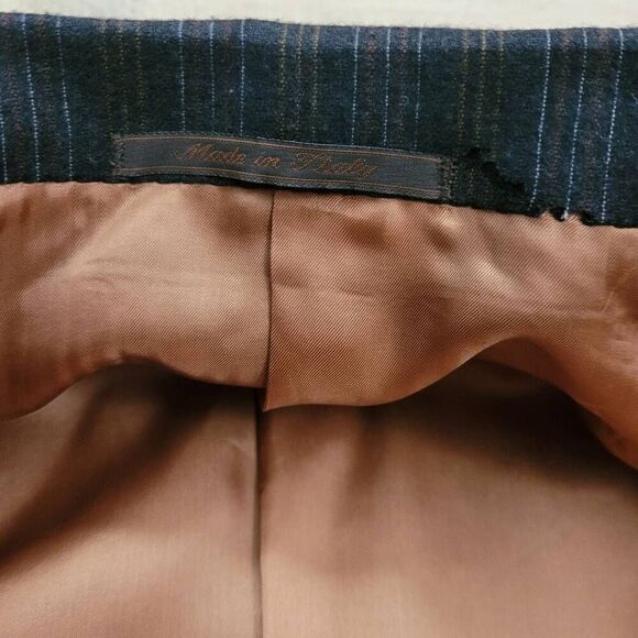 Gianluca ISAIA Napoli Wool 2 Piece Suit Sz 42R Pant 34x29 Gray Brown Pinstripe - Picture 7 of 14